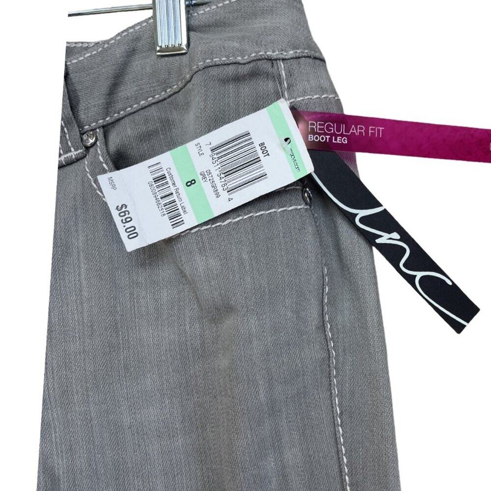 INC International Concepts Jeans Womens Size 8 Gray Regular Fit Bootleg Mid - Picture 4 of 9